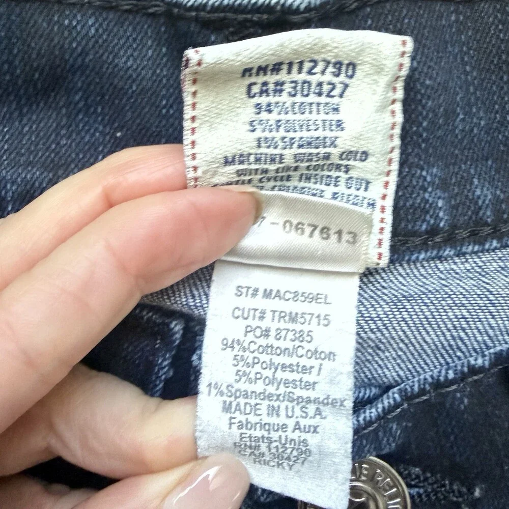 True Religion Ricky World Tour Men’s 32 Fit 31 Dark Wash Flap Pocket USA Raw Hem